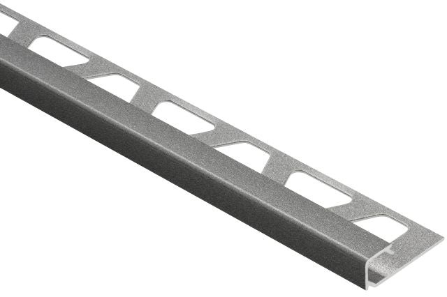 Quadec Square Edge Metal Tile Edging Trim - Pewter Textured Color Coated Aluminum