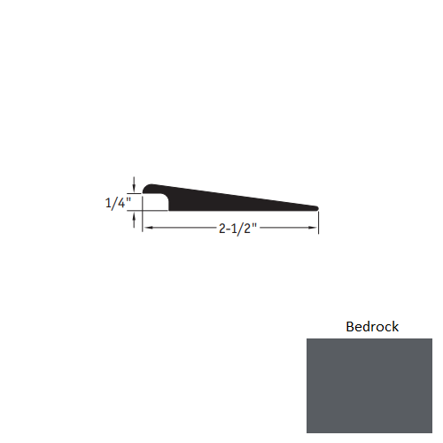 Johnsonite Bedrock Vinyl Moulding / Trim - 2 1/2" X 12 Ft (144") X 1/4" Wheeled Traffic Transition - Wheeled Traffic Transition