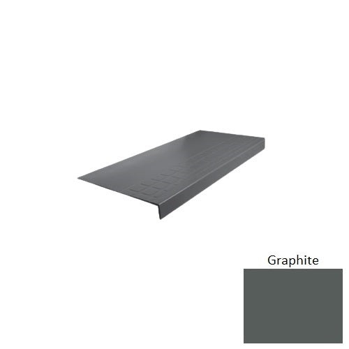 Flextones Graphite Type 800 Distinct Designs Rubber - 12 1/4" X 72" Stair Tread - Raised Square Design
