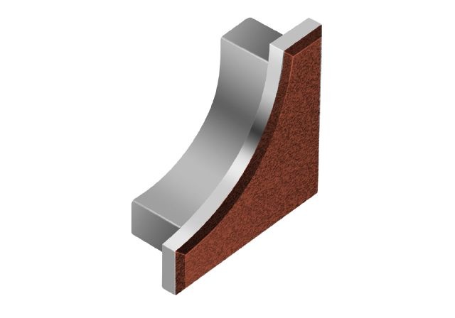 Dilex Ahk End Cap Metal Tile Edging Trim - Rustic Brown Textured Color Coated Aluminum - 9/16" X 1/2"
