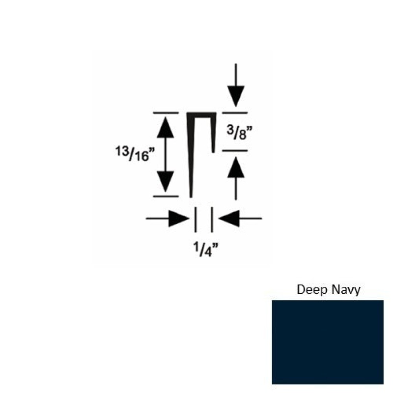 Solid 47 Deep Navy Rubber Cove Cap Square - 1/4" X 9 Ft (108")