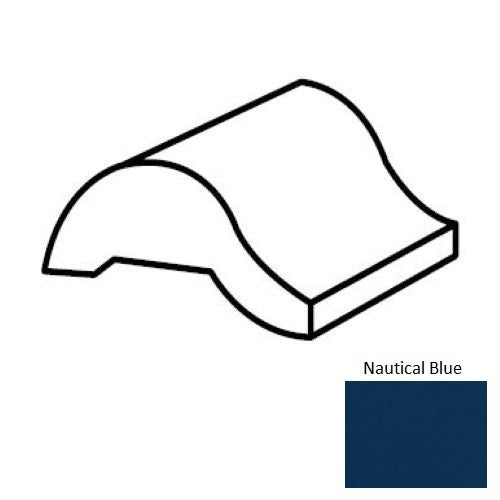 Keystones Unglazed Mosaic Nautical Blue Porcelain Floor & Wall Trim - 1" X 2" Swimming Pool Nosing - Matte