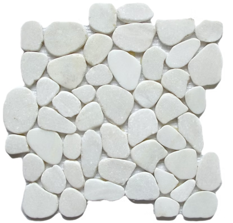 Snowflake Interlocking Marble Mosaic - 12" X 12" - Natural