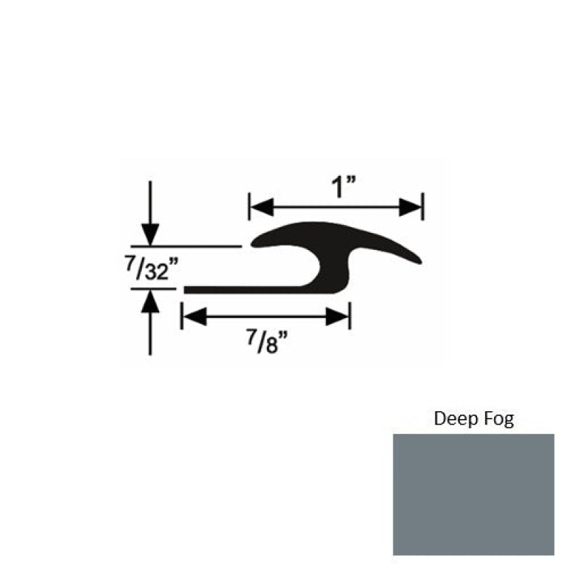 Solid 50 Deep Fog Rubber Tile / Carpet Joiner