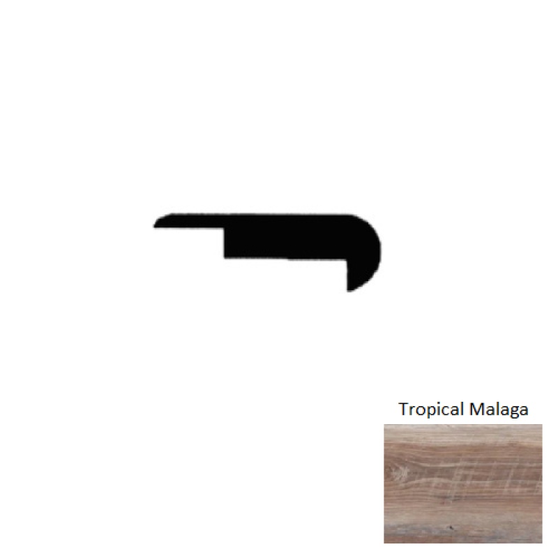 The Clover Creek Tropical Malaga Luxury Vinyl Moulding / Trim - 94" Stair Nose - Aluminum Oxide
