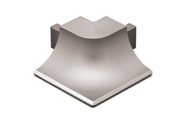 Dilex Ahka 90 Degree Outside Corner Metal Tile Edging Trim - Satin Nickel Anodized Aluminum - 9/16" X 1"