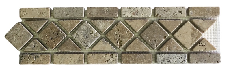 Philly Scabos Travertine Border - 3" x 12" Classic Border - Tumbled