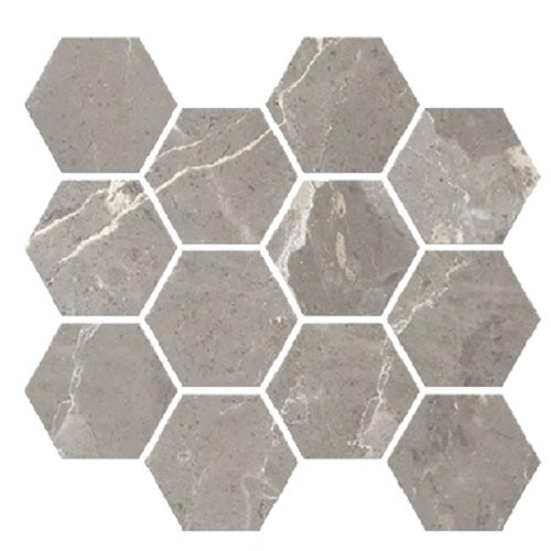 Regnova Deep Slate Porcelain Mosaic - 3" Hexagon - Matte