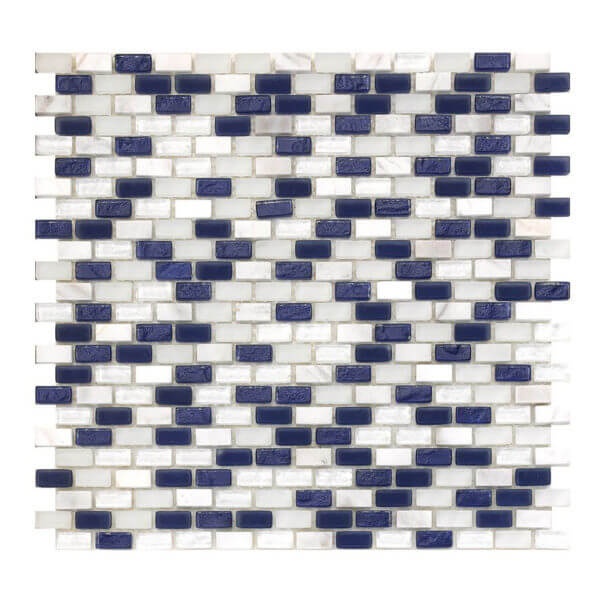 Sobe Marine Marble & Glass Mosaic - Mini Brick - Natural