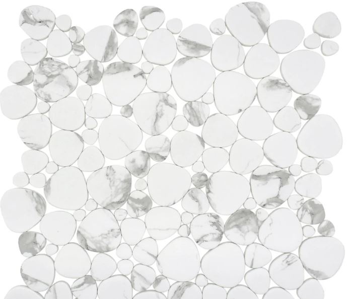 Simple Stone Bianco Glass Mosaic - Pebble - Matte
