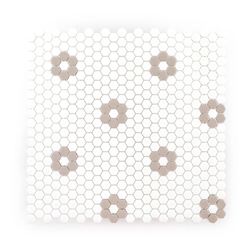 The Press 14113 Beige Glass Mosaic - Hexagon - Matte