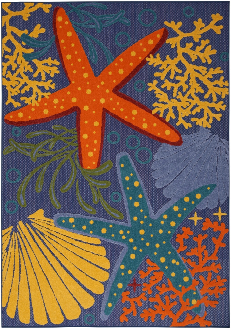 Aloha Alh24 Navy Multicolor Outdoor Area Rug