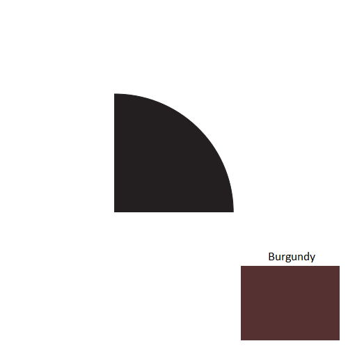 Johnsonite Burgundy Rubber Moulding / Trim - 3/4" X 8 Ft (96") X 3/4" Millwork Quarter Round - Millwork Quarter Round