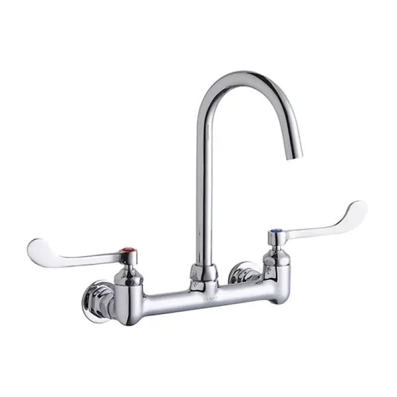 Lk940lgn05t6h Chrome Plated Brass Deck Mount Kitchen Faucet - Double Handle Two Holes - Chrome Plated Brass