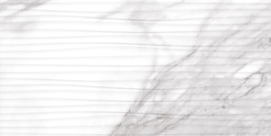 Perpetuo Brilliant White Wave Ceramic Tile - Satin - 12" X 24"