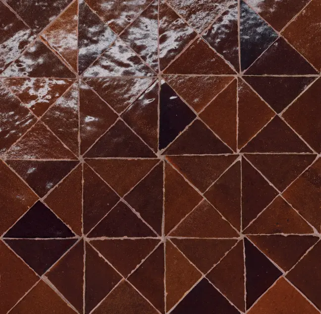 Zagora Maroon Ceramic Mosaic - Triangle - Glossy