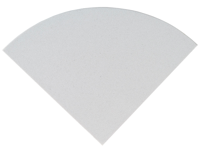 Engineered White Marble Corner Shelf - 9" Radius - Polished