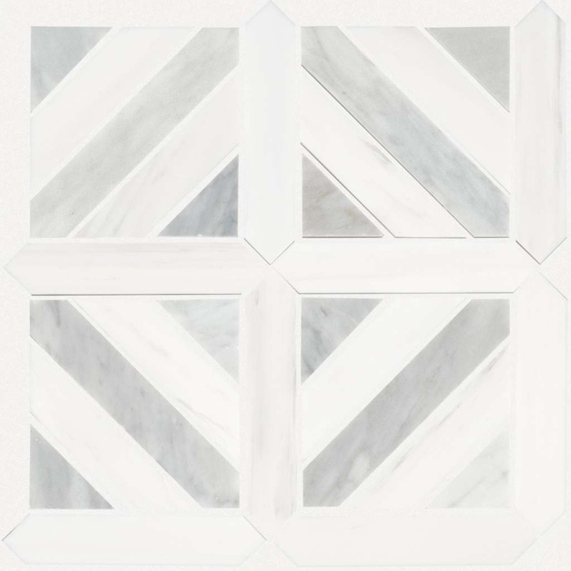 Boca Carrara Natural Stone Mosaic - Symmetry - Honed