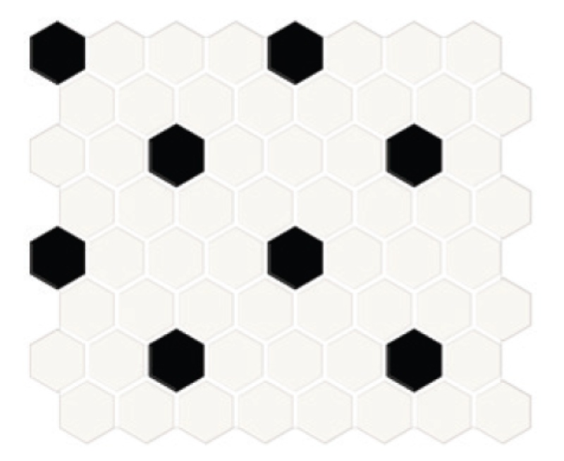 Color Story Mosaic White / Black / Matte Ceramic Mosaic - 1 1/2" Hexagon - Matte