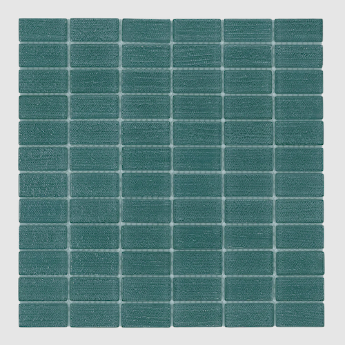 Cascade Lagoon Glass Mosaic - 1" x 2" Straight Set