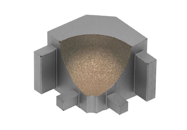 Dilex Ahk 90 Degree Inside Corner Metal Tile Edging Trim - Beige Textured Color Coated Aluminum - 1/2" X 1"