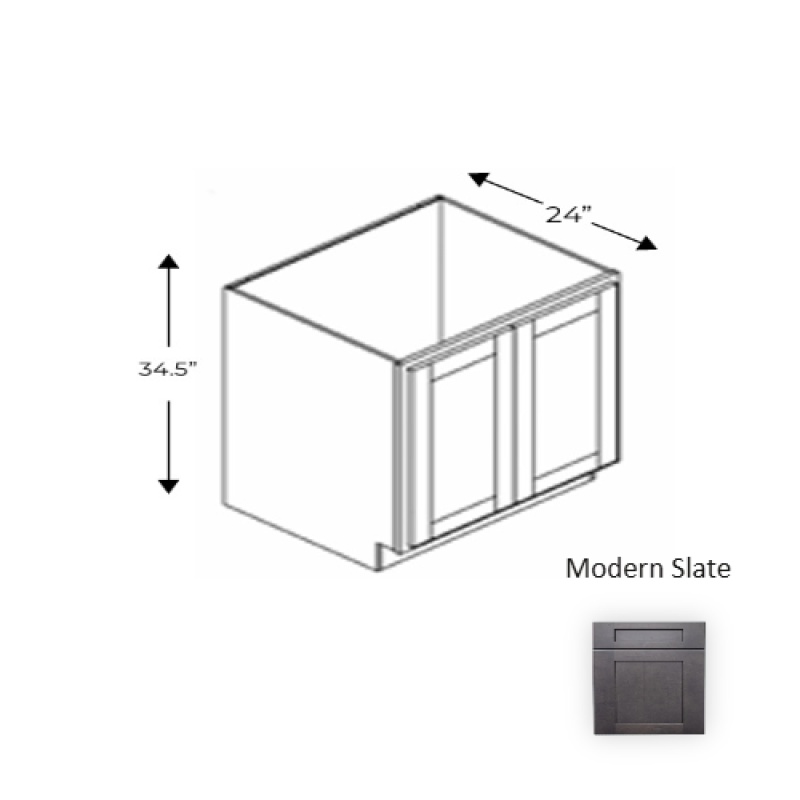 Framed Shaker Deluxe Modern Slate Base Cabinet