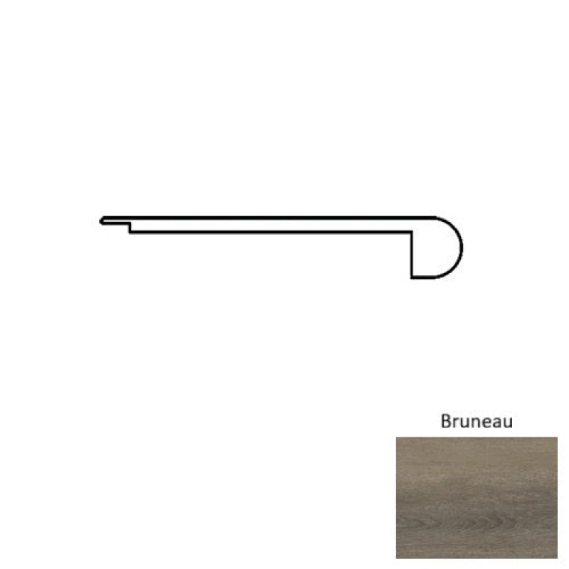 Jasper Bruneau Luxury Vinyl Moulding / Trim - 4 1/2" X 47" Round Flush Stair Nose - Commercial Ceramic Bead Uv Coating