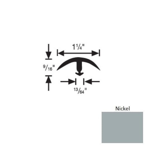 Flextones Nickel Vinyl 161 Snap Down Edging - 1 1/4" X 12 Ft - Thermoplastic