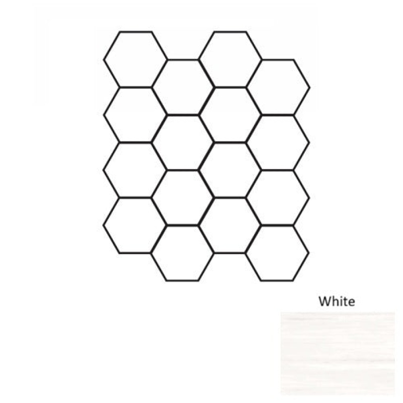 Dolomina White Porcelain Mosaic - 3" Hexagon - Matte