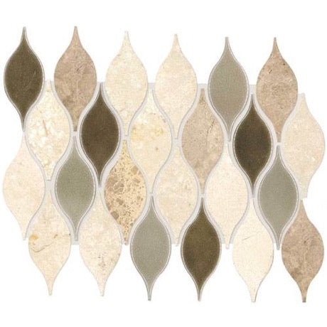 Lumia Leaf Beige Marble & Limestone Mosaic - 2" X 3" Leaf - Polished, Per Pack: 6.8 Enter Quantity In Sqft