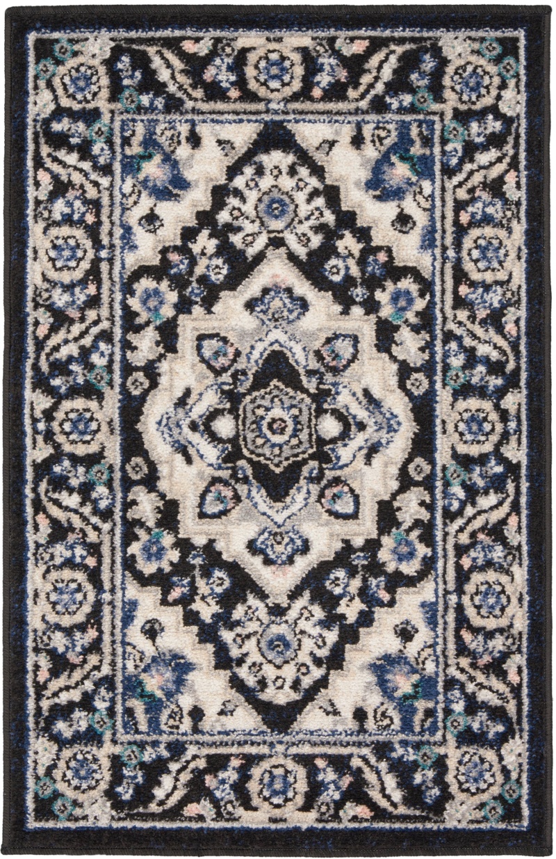 Passion Psn33 Black Ivory Polypropylene Bohemian Area Rug