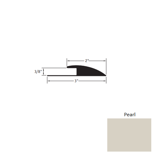 Johnsonite Pearl Vinyl Moulding / Trim - 2" X 12 Ft (144") X 3/8" Edge Guard - Edge Guard