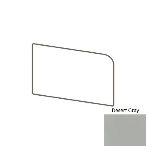 Color Wheel Classic Desert Gray Ceramic Wall Trim - 3" X 6" Bullnose Corner Left