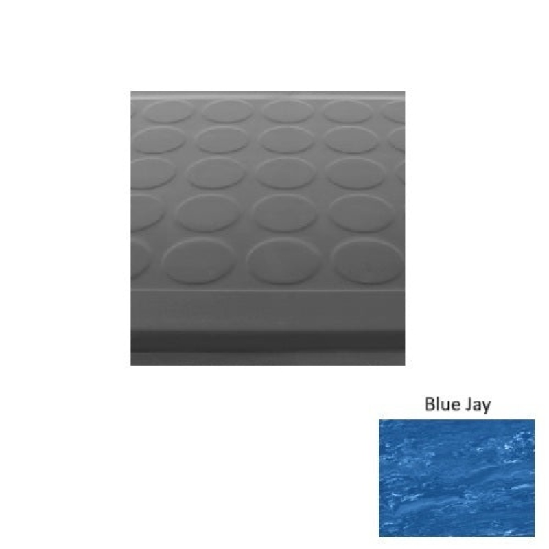 Marbleized 92 Blue Jay Low Profile Raised Circular Rubber (Sq) Stair Tread - Textured