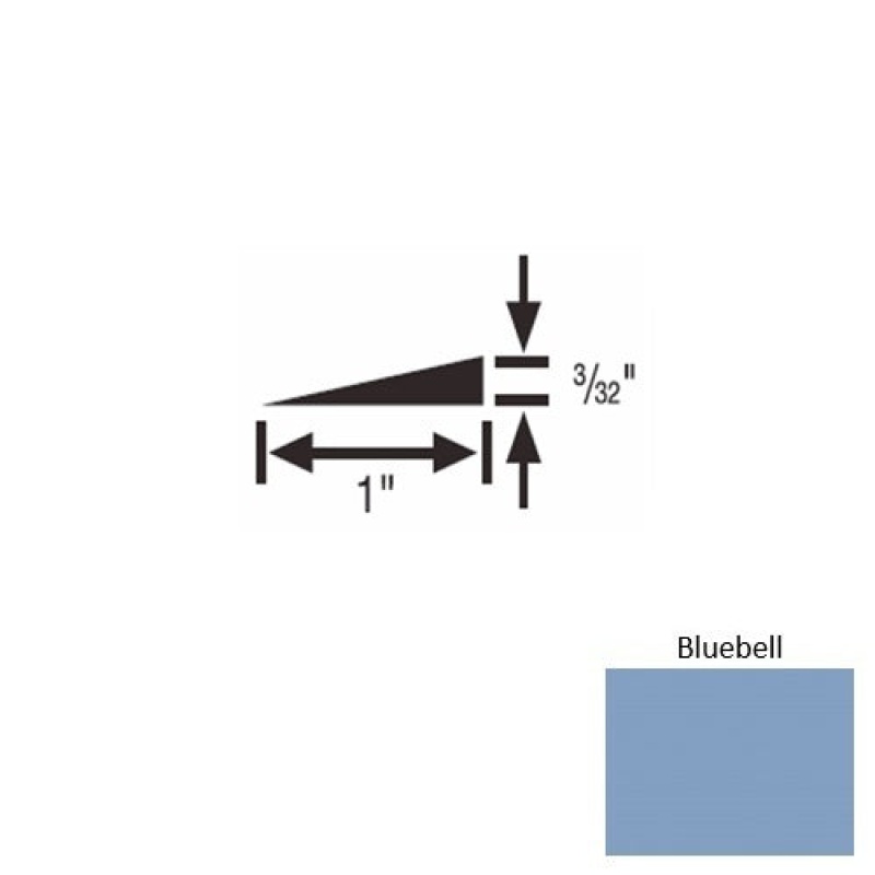Solid 48 Bluebell Rubber Reducer Strip - 1" X 9 Ft (108") X 3/32"
