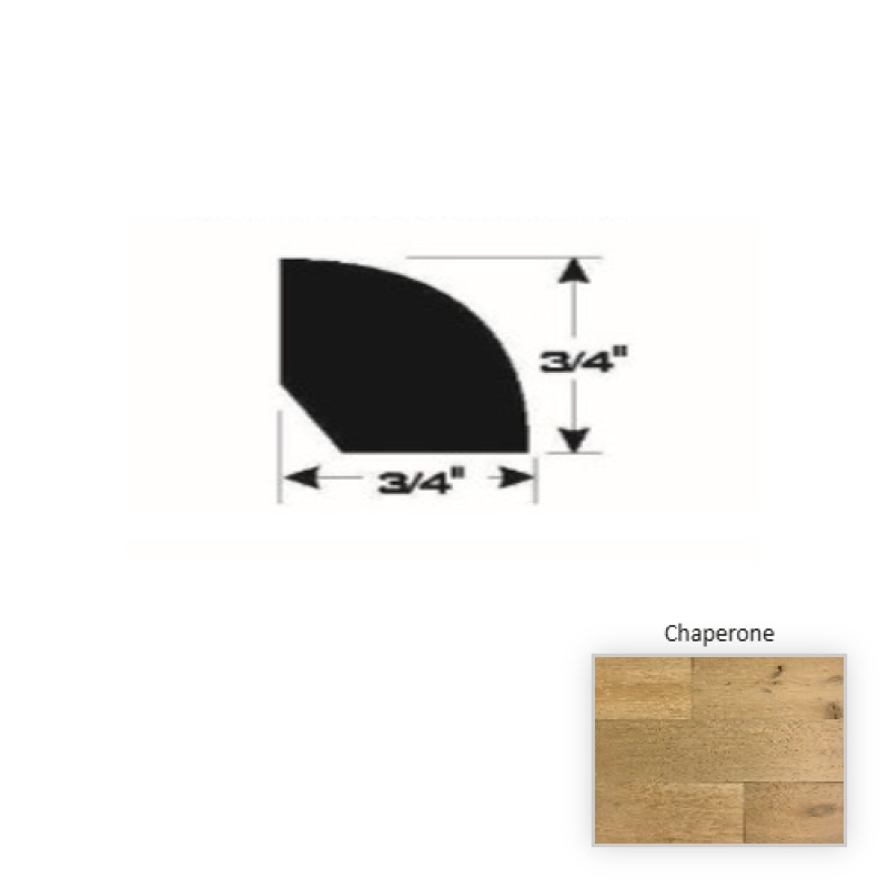 Regalia European Oak Chaperone Hardwood Moulding / Trim - 90" Quarter Round - Wire Brushed & Uv Cured Urethane