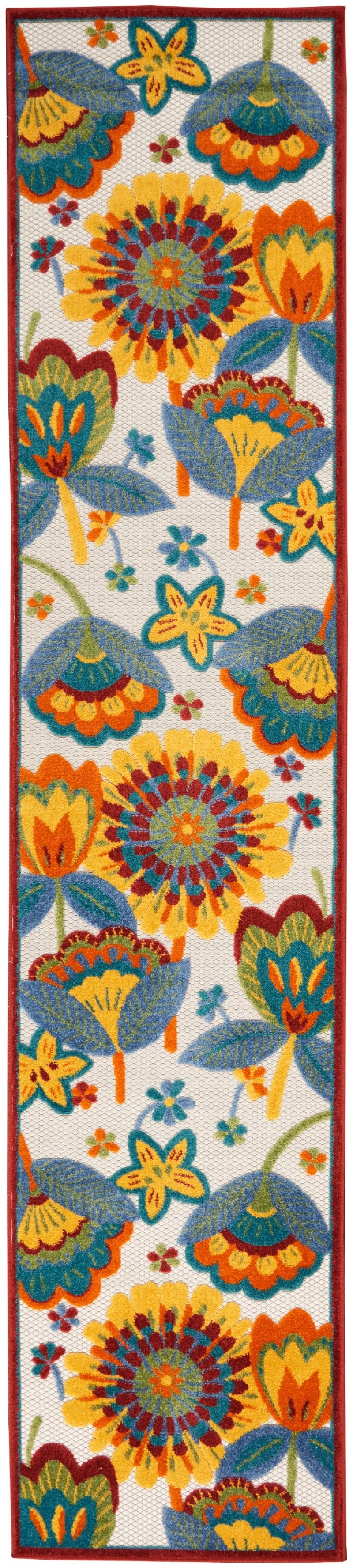 Aloha Multicolor Polypropylene Contemporary Area Rug