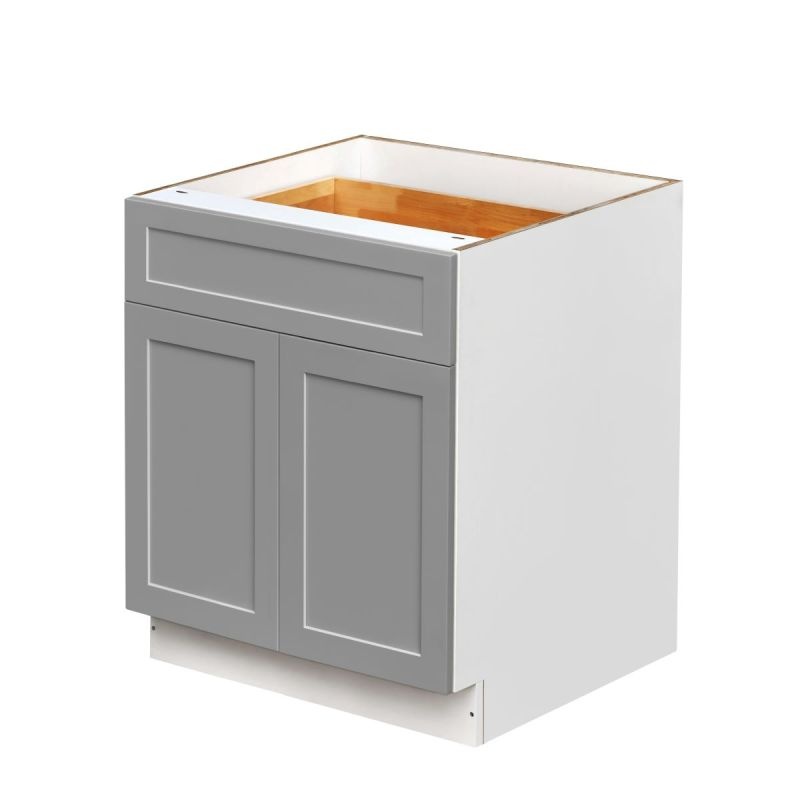 Mallorca Dolphin Gray Shaker Wood Kitchen Base Cabinet