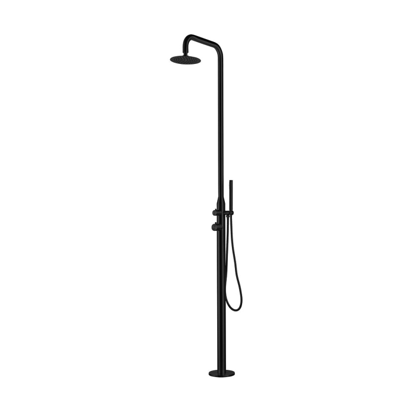Stainless Steel Freestanding Outdoor Shower - Matte Black - 7.87" X 90.5"
