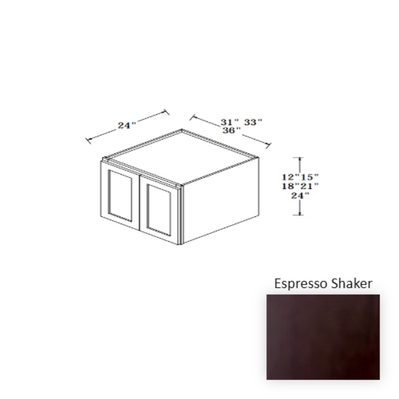 Espresso Shaker Wood Kitchen Wall Cabinet