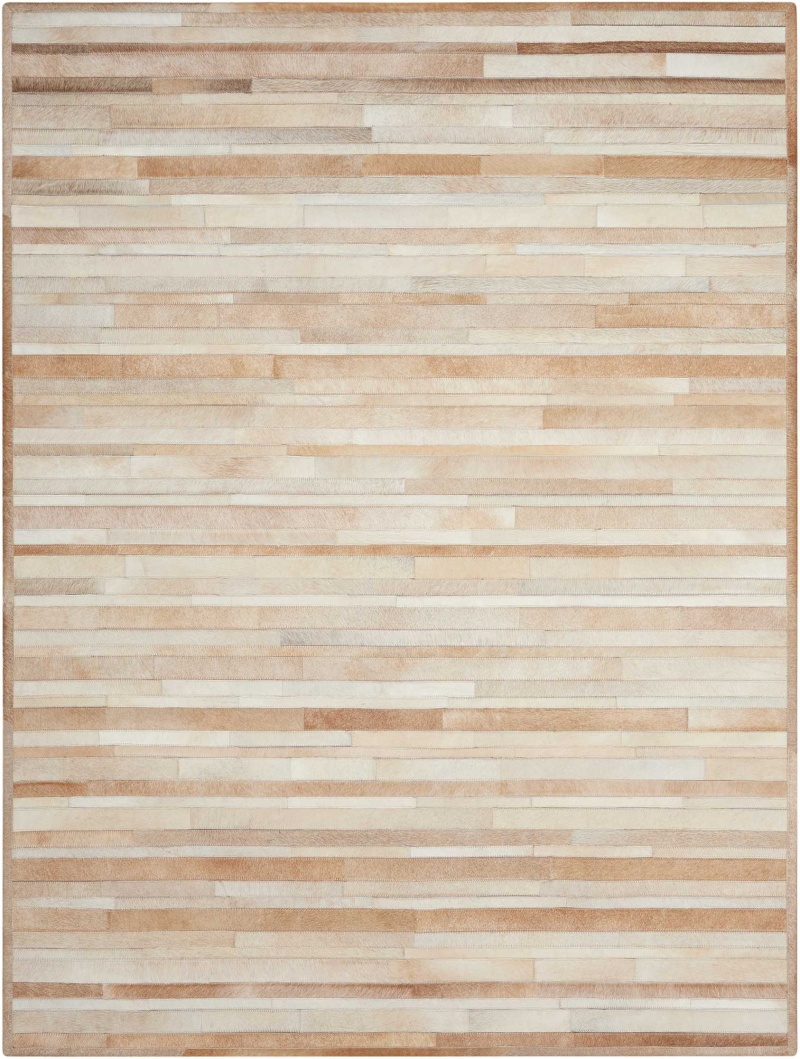 Prairie Pra1 Beige Cowhide Modern Area Rug, 10 ft x 14 ft