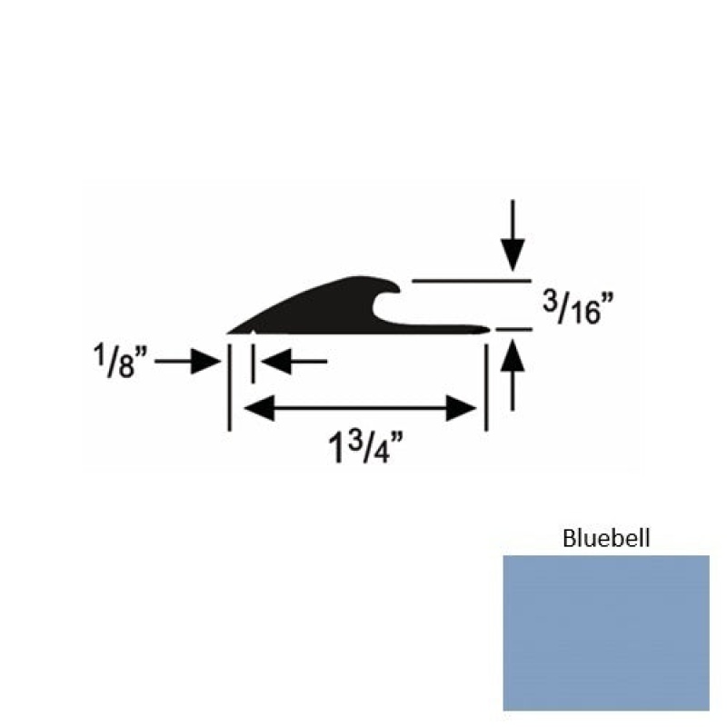Solid 42 Bluebell Rubber Custom Carpet Edging
