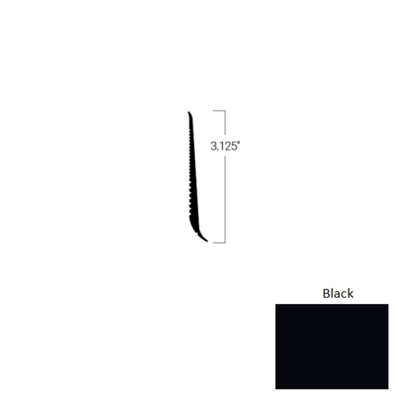 Johnsonite Black Rubber Tightlock Resilient Rubber Base