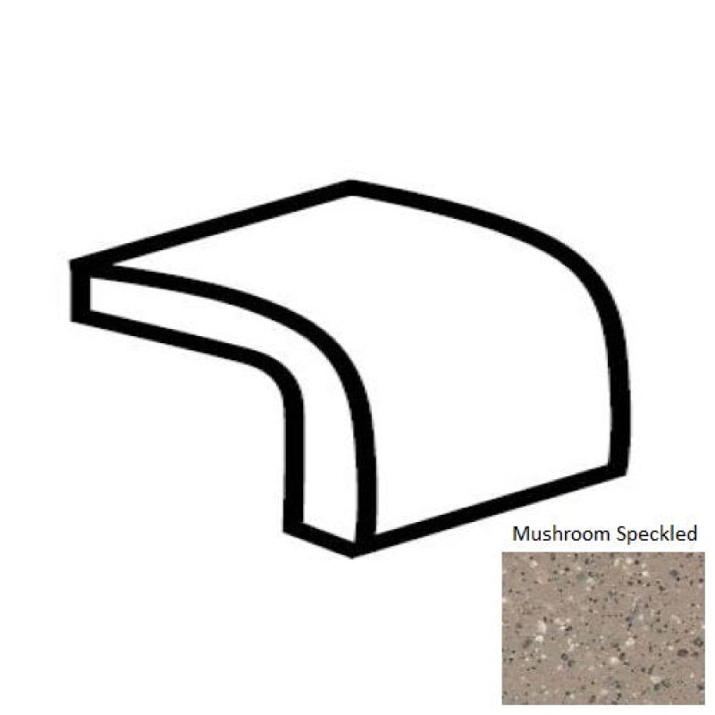 American Olean Mushroom Speckled Porcelain Cap Trim
