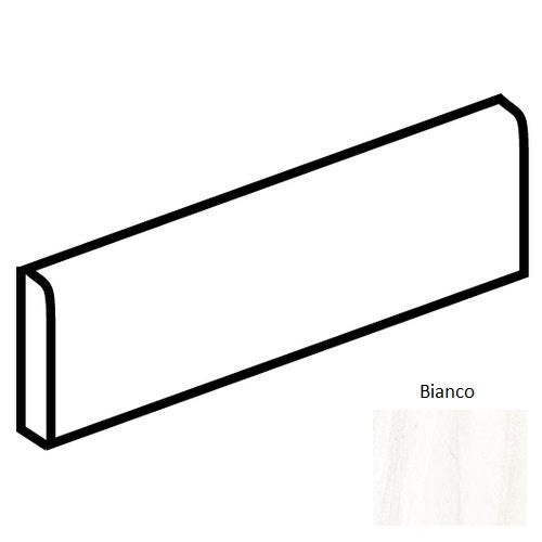 Linden Point Bianco Porcelain Floor & Wall Trim - 3" X 12" Bullnose - Matte