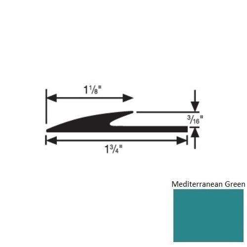 Flextones Mediterranean Green Vinyl 185 Transition Edge Guard - 3/16" X 12 Ft - Thermoplastic