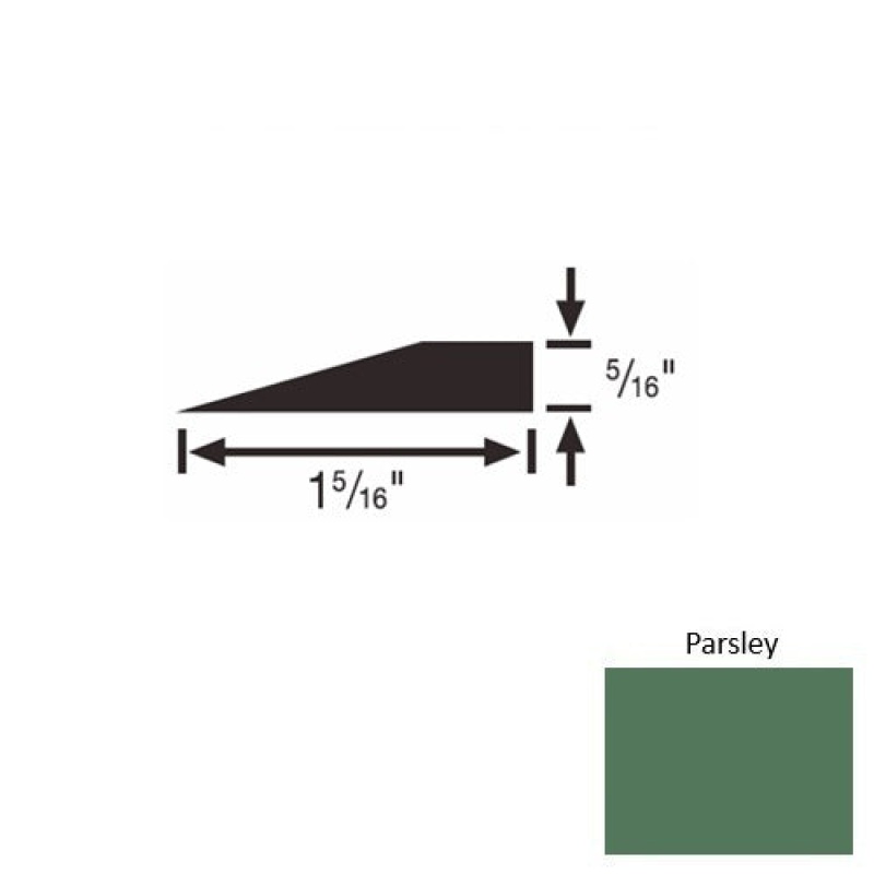 Roppe Solid 25 Parsley Rubber Reducer Strip – 1 5/16″ x 9 ft (108″) x 5/16″