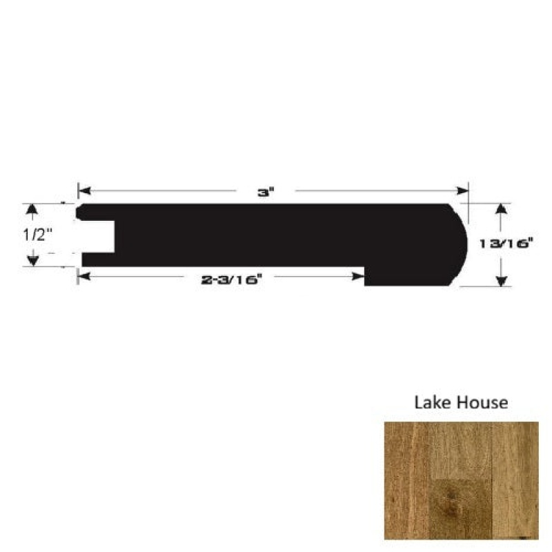 Lake House Hardwood Moulding / Trim - 90" Flush Stairnose - Ultra Low Gloss Urethane