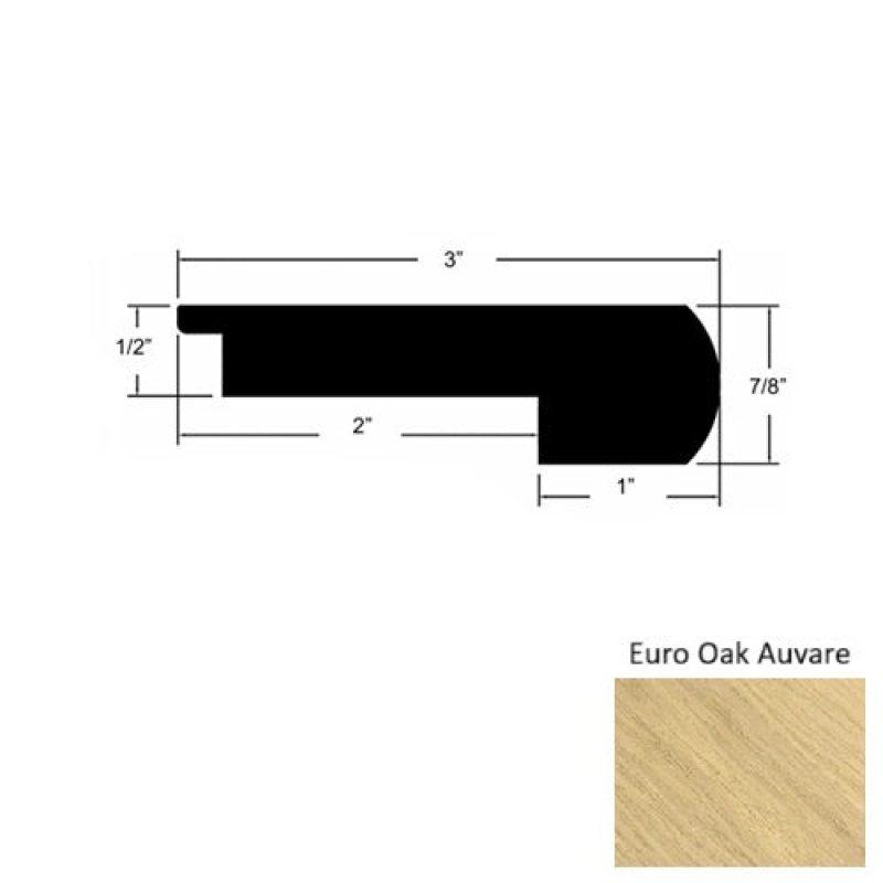 Provence Iii Euro Oak Auvare Hardwood Moulding / Trim - 3 1/8" X 78" Round Stair Nose - Urethane