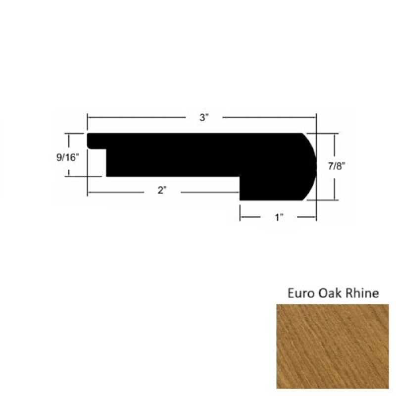 Europa Euro Oak Rhine Hardwood Moulding / Trim - 2 7/8" X 78" Round Stair Nose - Urethane